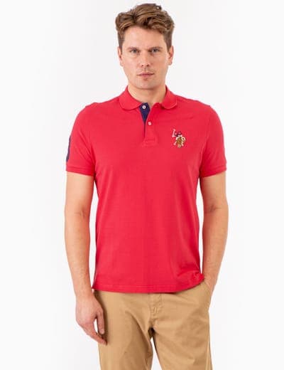 MULTI COLOR BIG LOGO SOLID POLO SHIRT 30