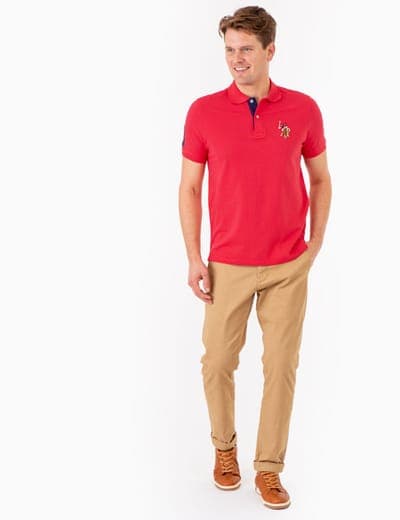 MULTI COLOR BIG LOGO SOLID POLO SHIRT 31
