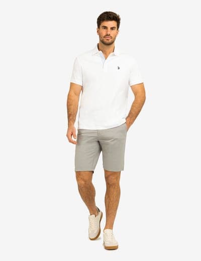 SOLID INTERLOCK POLO SHIRT WITH WOVEN TRIM 2