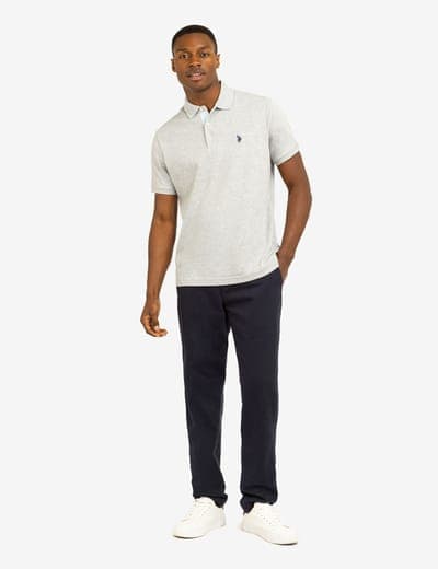 SOLID INTERLOCK POLO SHIRT WITH WOVEN TRIM 6