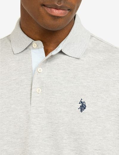SOLID INTERLOCK POLO SHIRT WITH WOVEN TRIM 7