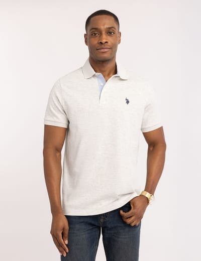 SOLID INTERLOCK POLO SHIRT WITH WOVEN TRIM 15