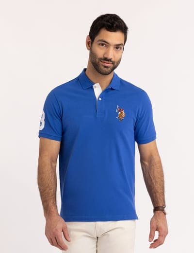 MULTI COLOR BIG LOGO SOLID POLO SHIRT 1