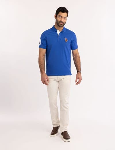 MULTI COLOR BIG LOGO SOLID POLO SHIRT 2