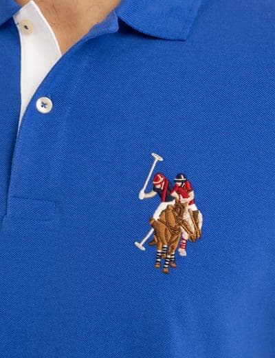 MULTI COLOR BIG LOGO SOLID POLO SHIRT 3