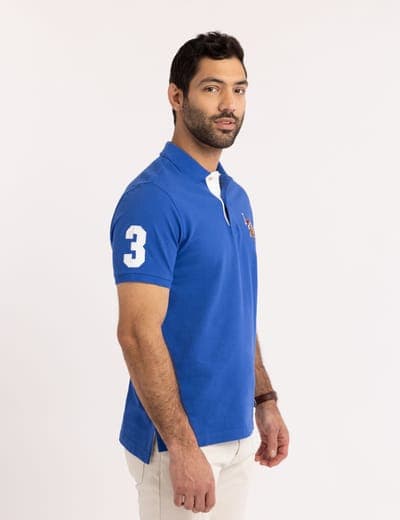 MULTI COLOR BIG LOGO SOLID POLO SHIRT 4