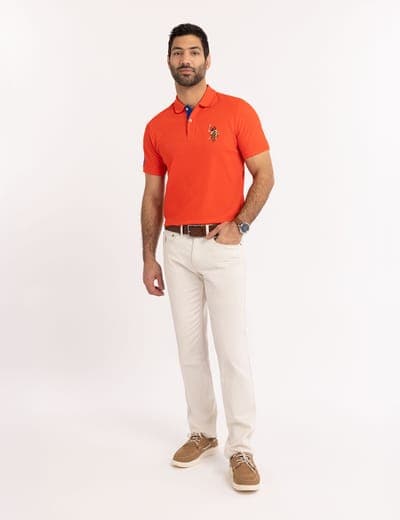 MULTI COLOR BIG LOGO SOLID POLO SHIRT 8