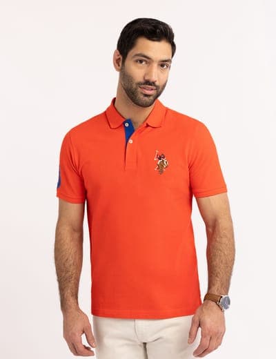 MULTI COLOR BIG LOGO SOLID POLO SHIRT 9