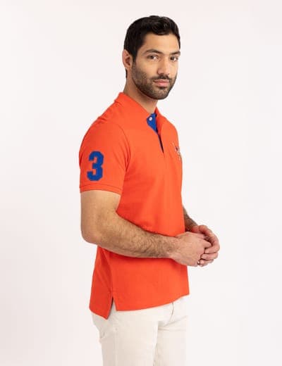 MULTI COLOR BIG LOGO SOLID POLO SHIRT 10
