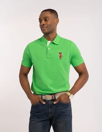 MULTI COLOR BIG LOGO SOLID POLO SHIRT 14