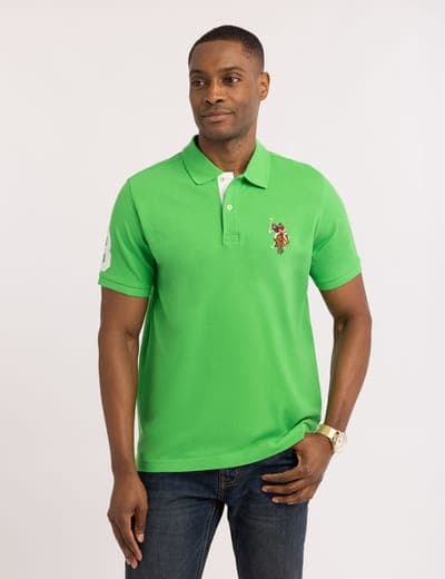 MULTI COLOR BIG LOGO SOLID POLO SHIRT 15