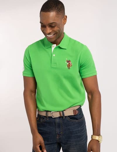 MULTI COLOR BIG LOGO SOLID POLO SHIRT 19