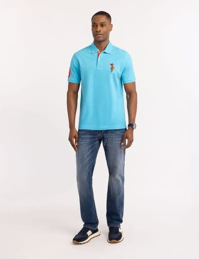 MULTI COLOR BIG LOGO SOLID POLO SHIRT 21