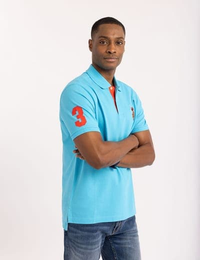 MULTI COLOR BIG LOGO SOLID POLO SHIRT 22