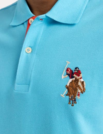 MULTI COLOR BIG LOGO SOLID POLO SHIRT 24