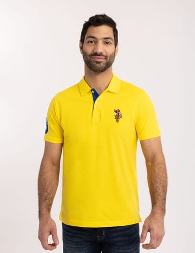 MULTI COLOR BIG LOGO SOLID POLO SHIRT 25