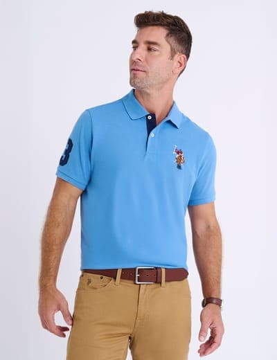 MULTI COLOR BIG LOGO SOLID POLO SHIRT 1