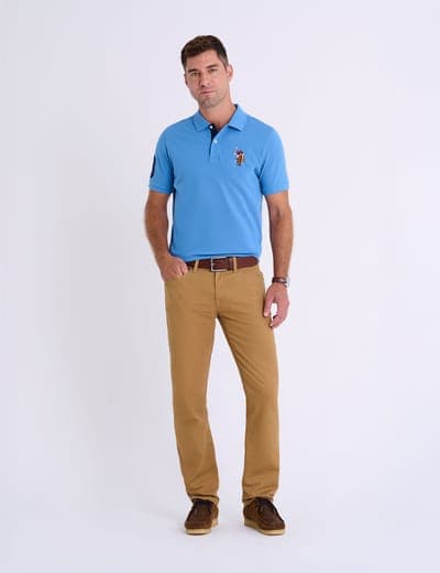 MULTI COLOR BIG LOGO SOLID POLO SHIRT 2