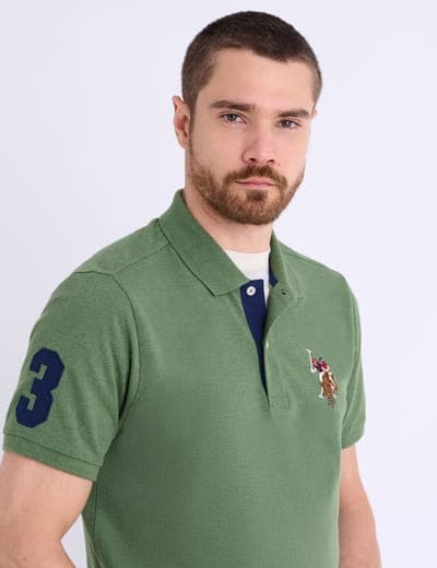 MULTI COLOR BIG LOGO SOLID POLO SHIRT 5