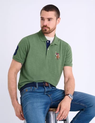 MULTI COLOR BIG LOGO SOLID POLO SHIRT 8