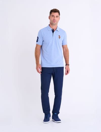 MULTI COLOR BIG LOGO SOLID POLO SHIRT 11