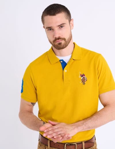 MULTI COLOR BIG LOGO SOLID POLO SHIRT 13