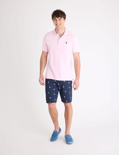 SOLID INTERLOCK POLO SHIRT WITH STRIPE TRIM 3