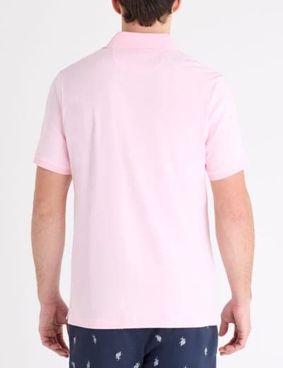 SOLID INTERLOCK POLO SHIRT WITH STRIPE TRIM 4