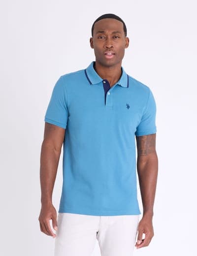 SLIM FIT STRETCH SOLID PIQUE POLO SHIRT 1