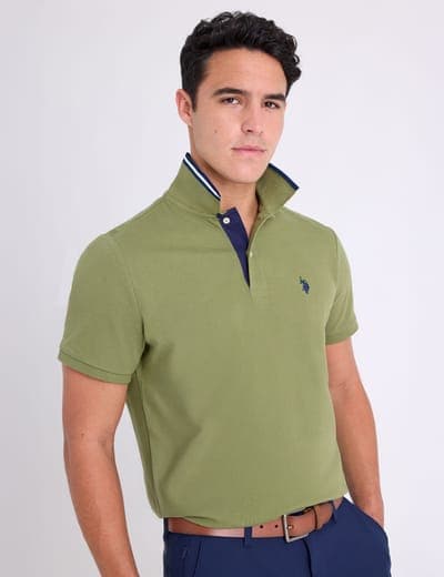SLIM FIT STRETCH SOLID PIQUE POLO SHIRT 11