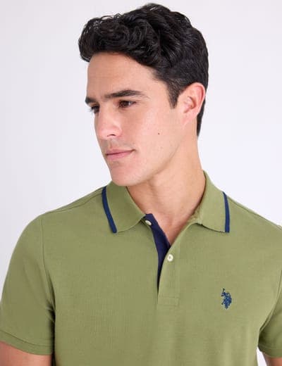 SLIM FIT STRETCH SOLID PIQUE POLO SHIRT 12