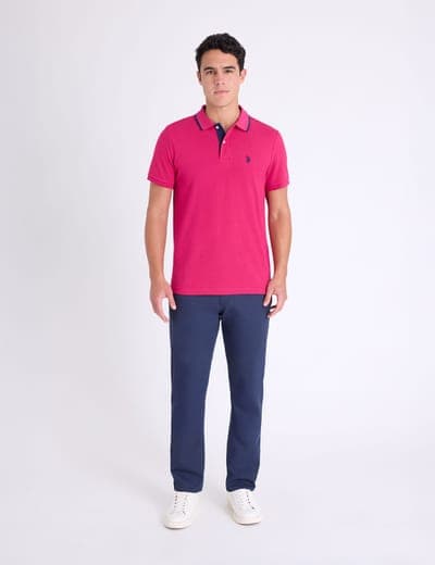 SLIM FIT STRETCH SOLID PIQUE POLO SHIRT 16