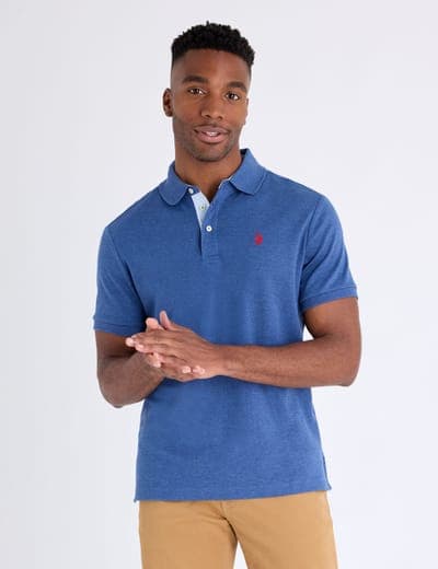 SOLID INTERLOCK POLO SHIRT WITH WOVEN TRIM 1