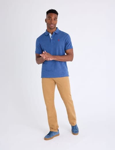 SOLID INTERLOCK POLO SHIRT WITH WOVEN TRIM 3