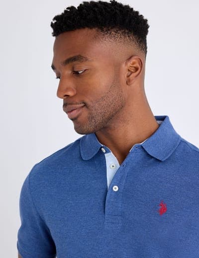 SOLID INTERLOCK POLO SHIRT WITH WOVEN TRIM 2