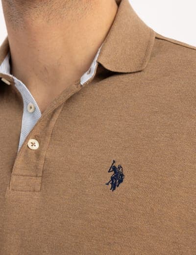 SOLID INTERLOCK POLO SHIRT WITH WOVEN TRIM 7