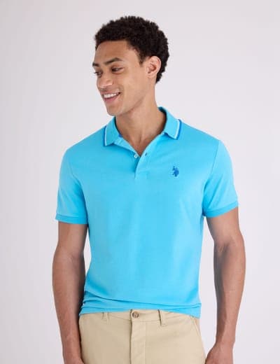SLIM FIT TIPPED INTERLOCK POLO SHIRT 9