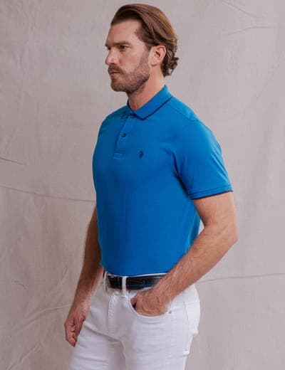 WHITE LABEL MERCERIZED COTTON POLO SHIRT 3