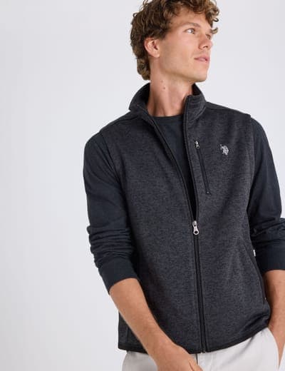 FULL ZIP SWEATER KNIT VEST 1