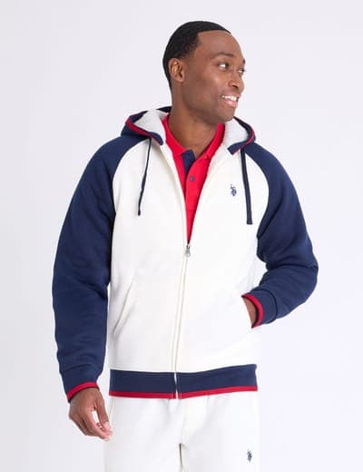 RAGLAN HOODED FLEECE SHERPA JACKET 1