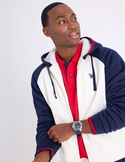 RAGLAN HOODED FLEECE SHERPA JACKET 4