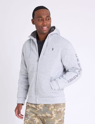 FULL ZIP WORDMARK SHERPA HOODIE 1