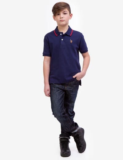 BOYS SOLID INTERLOCK POLO SHIRT 9