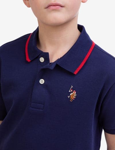 BOYS SOLID INTERLOCK POLO SHIRT 10