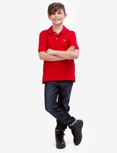 BOYS SOLID INTERLOCK POLO SHIRT 13