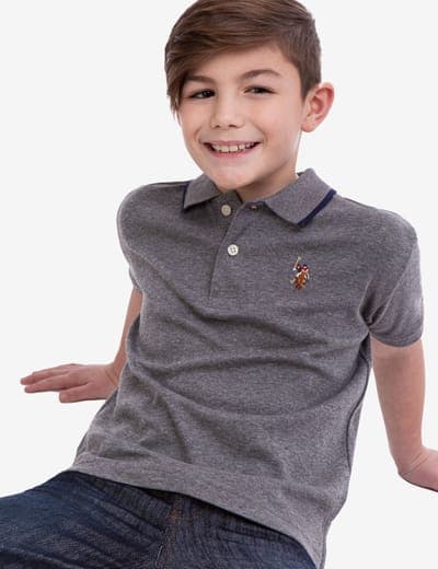 BOYS SOLID INTERLOCK POLO SHIRT 16