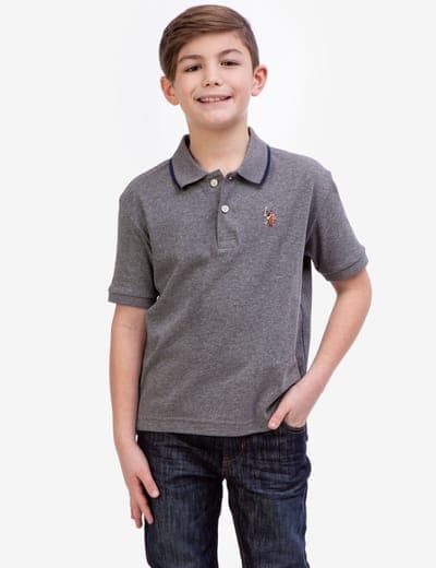 BOYS SOLID INTERLOCK POLO SHIRT 17