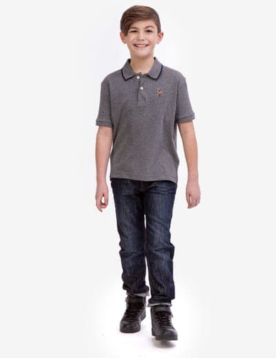 BOYS SOLID INTERLOCK POLO SHIRT 18