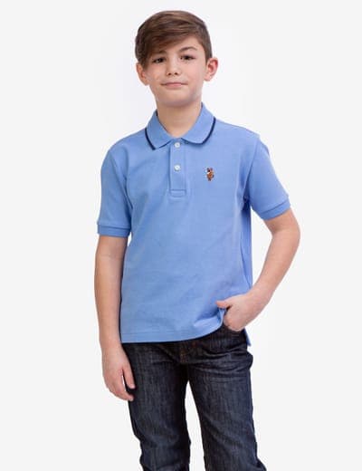 BOYS SOLID INTERLOCK POLO SHIRT 20