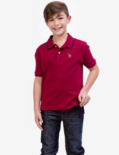 BOYS SOLID INTERLOCK POLO SHIRT 24